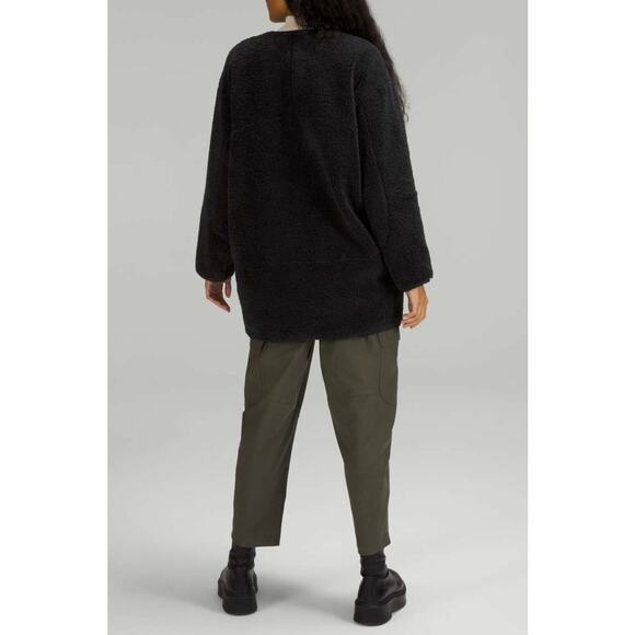 Lululemon Collarless Textured Fleece Full Zip size 8 in black - Picture 2 of 7